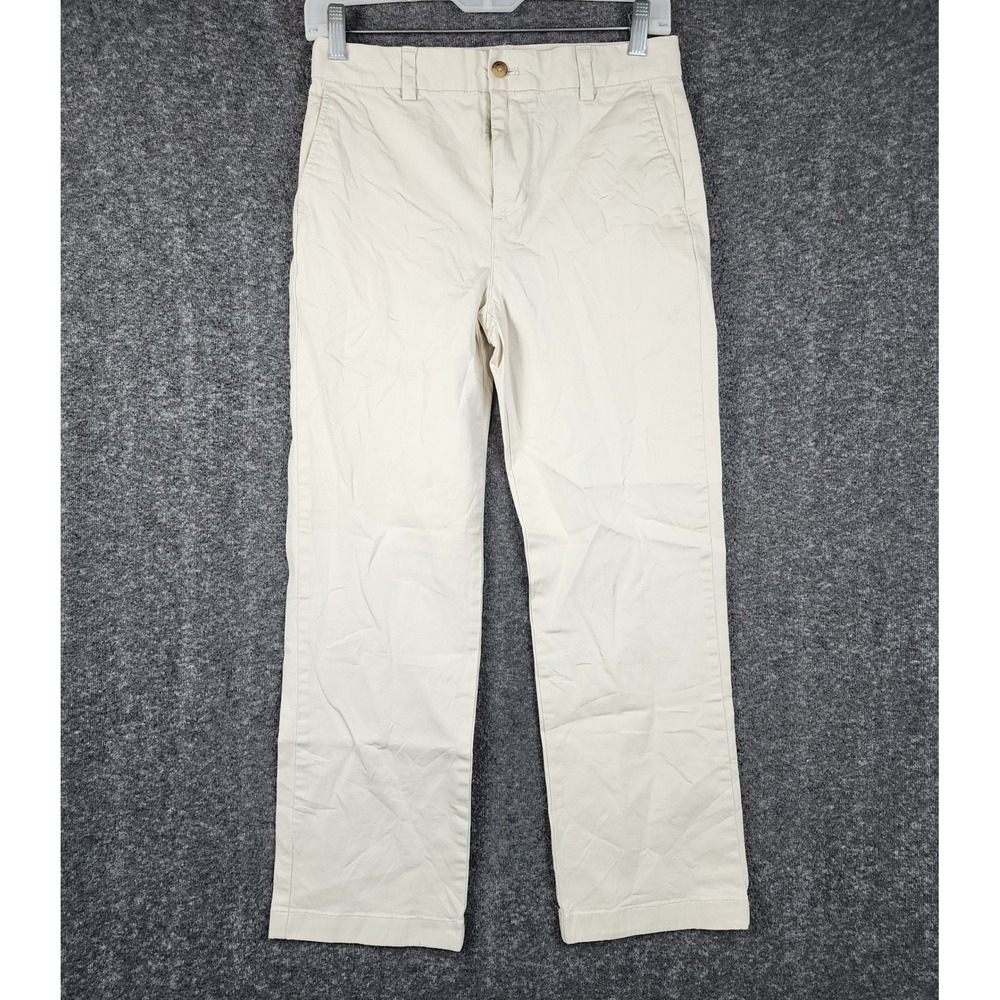 Vineyard Vines Chino Pants Womens 14 Beige Straight‎ Leg Stretch Cotton 3P6012